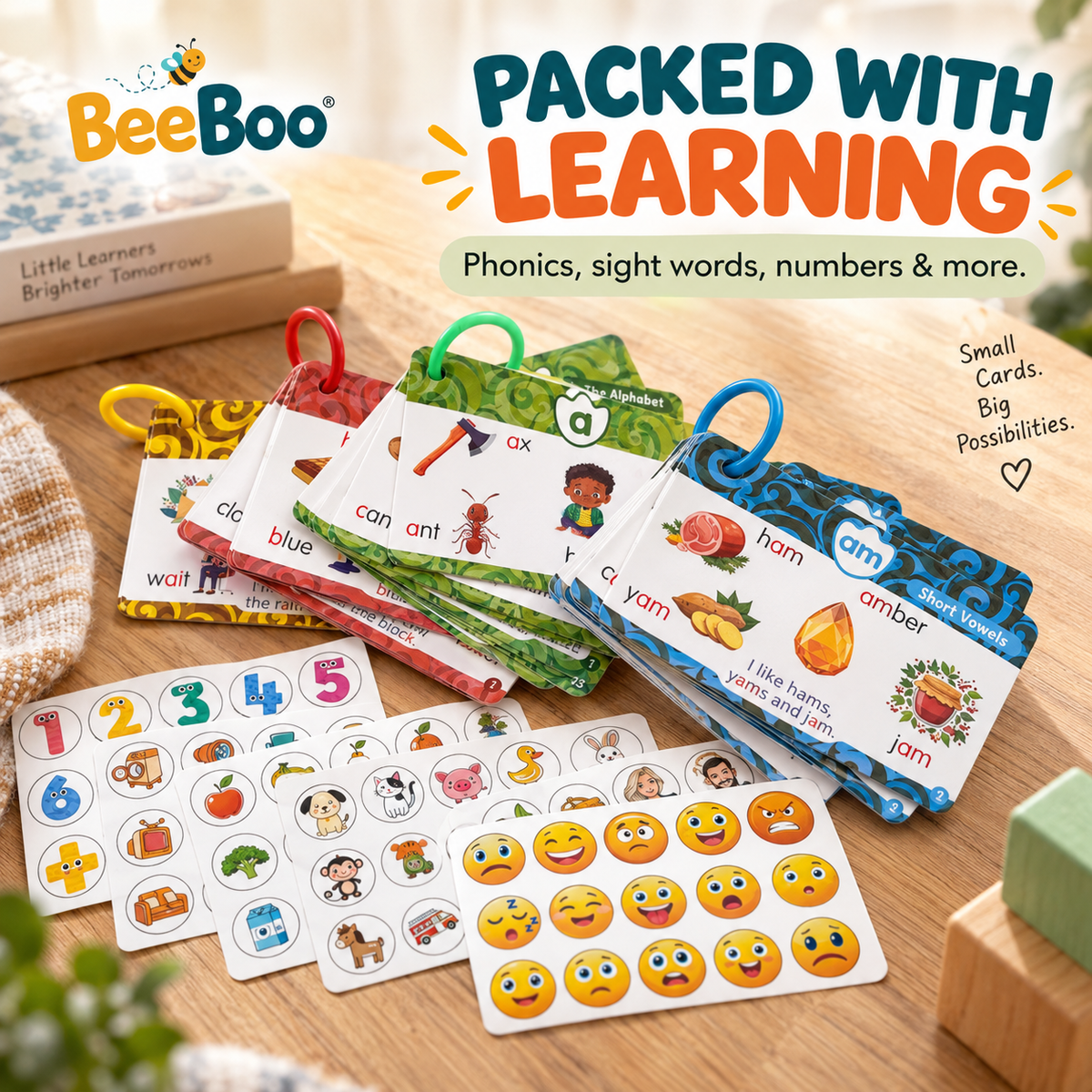 BeeBoo™ Talking Card Set — Squirrel & Snowman Edition | Phonics & Sight Words Learning Toy for Kids 3+